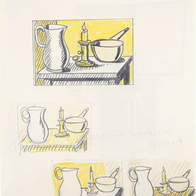 Roy Lichtenstein — Натюрморт с запеканкой (Эскизы к натюрморту со свечой)
