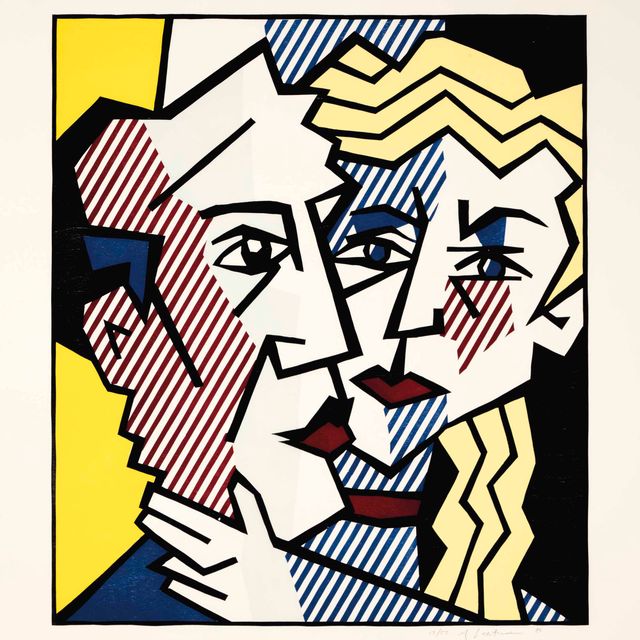Roy Lichtenstein — Супружеская пара из серии экспрессионистских гравюр на дереве
