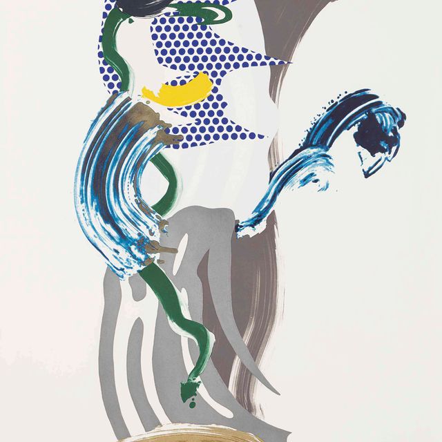 Roy Lichtenstein — Синее лицо, судя по рисункам, нанесенным мазками кисти