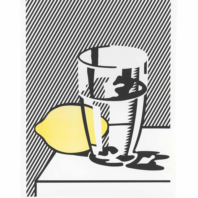 Roy Lichtenstein — Без названия (Натюрморт с лимоном и бокалом)