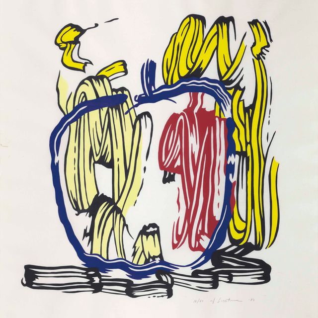Roy Lichtenstein — Вертикальное яблоко, из серии гравюр на дереве "Семь яблок".