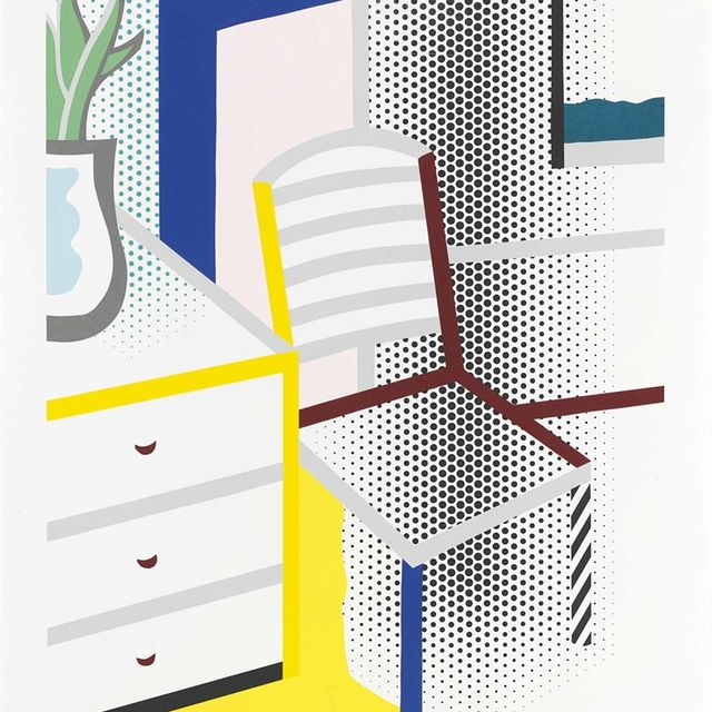 Roy Lichtenstein — Интерьер со стулом из портфолио Лео Кастелли, посвященного 90-летию со дня рождения