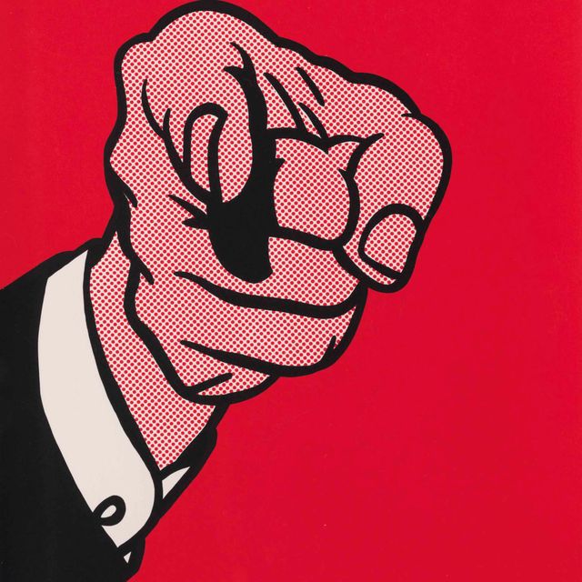 Roy Lichtenstein — Изображение, показанное пальцем, из коллекции The New York Collection для портфолио Stockholm (Corlett 126)