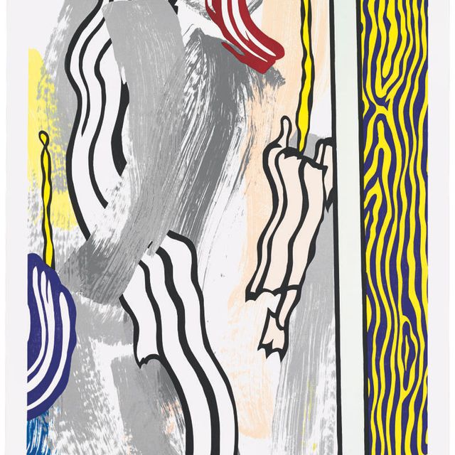 Roy Lichtenstein — Картина на голубой и желтой стене из серии "Картины" (C. 208)