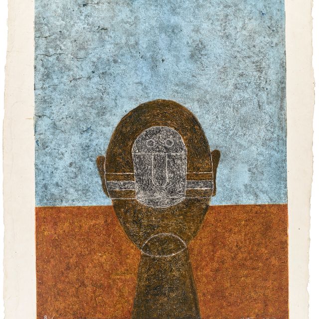 Rufino Tamayo — Голова на синем фоне / Cabeza sobre fondo azul
