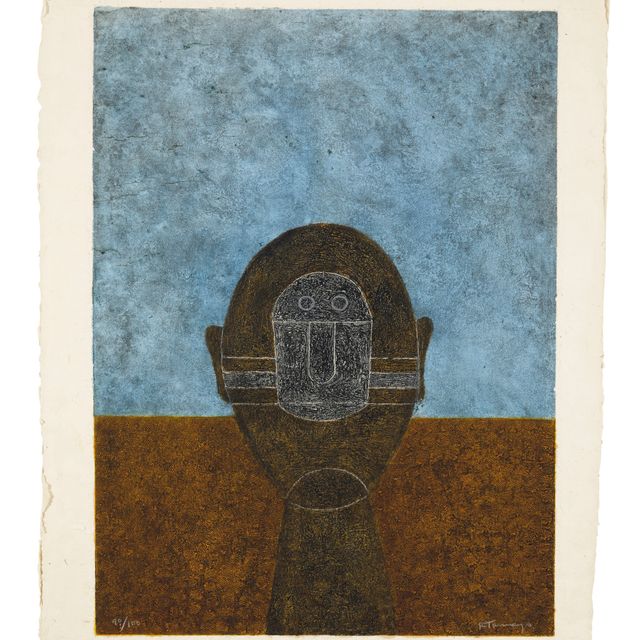 Rufino Tamayo — Кабеза собре фондо азул