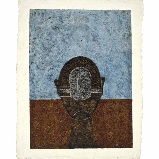 Rufino Tamayo — Кабеза собре фондо азул