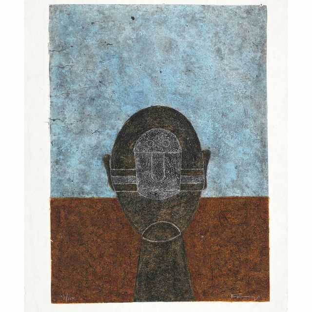 Rufino Tamayo — Кабеза собре фондо азул