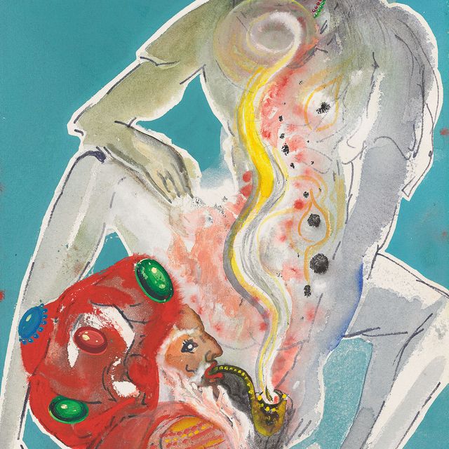 Salvador Dalí — Султан, влюбленный в наргиле и женскую фигуру, для проекта иллюстрации образа Милля и ночи.
