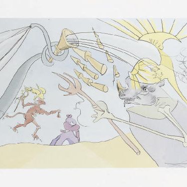 Salvador Dalí — Бестиарий Лафонтен Далинизе, Р. Муре, Издание современных мэтров, Париж (M. & L. 653-664)