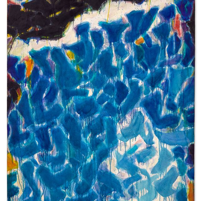 Sam Francis — Композиция в синих и черных тонах