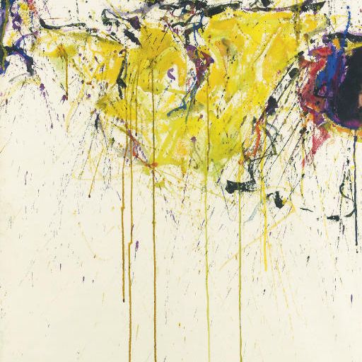 Sam Francis — Композиция, желтая и фиолетовая
