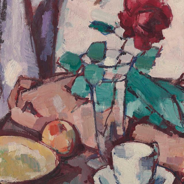 Samuel John Peploe — Натюрморт с розой и чайной чашкой