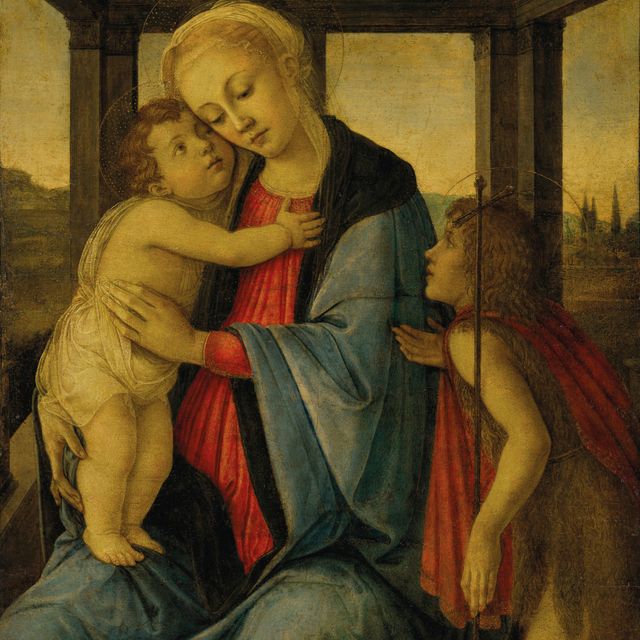 Sandro Botticelli — Мадонна с младенцем и святым Иоанном Крестителем