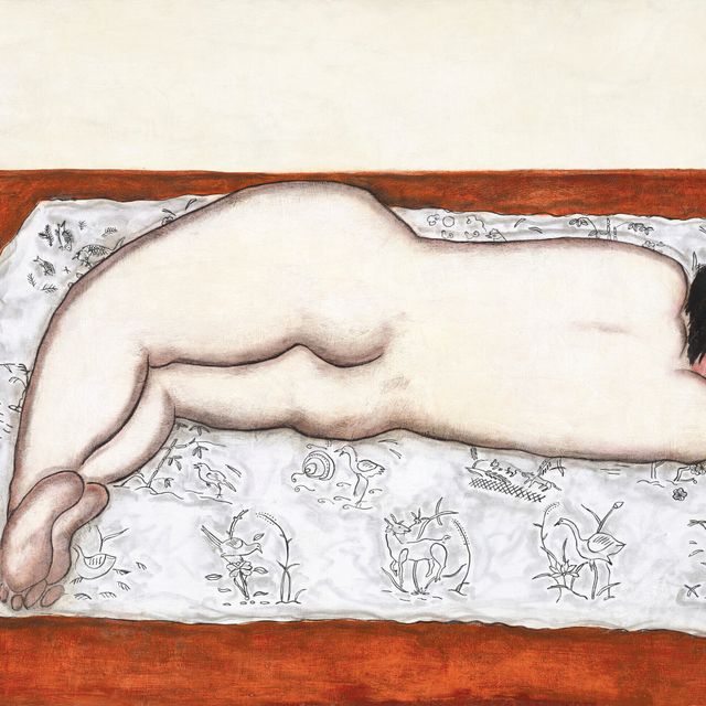 Sanyu — Новая женщина на гобелене (обнаженная на гобелене)