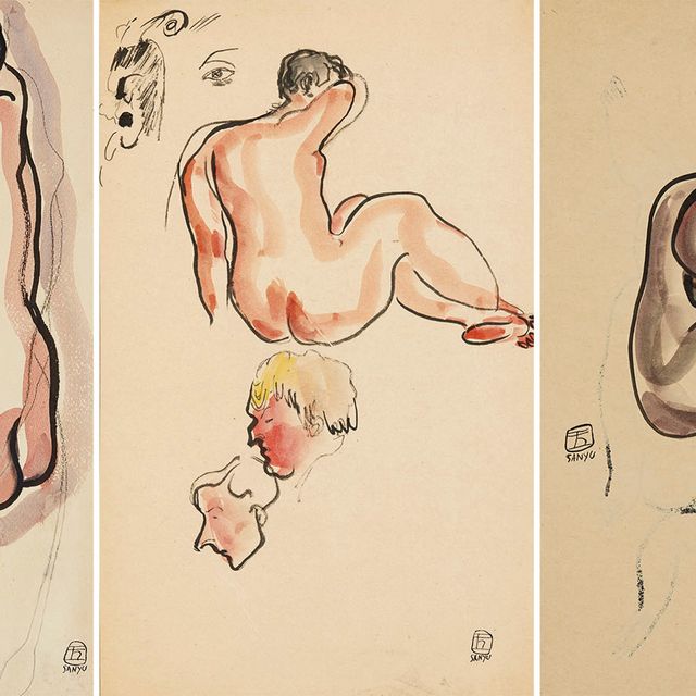 Sanyu — Наклонившаяся обнаженная; Склонившая голову; и спина обнаженной