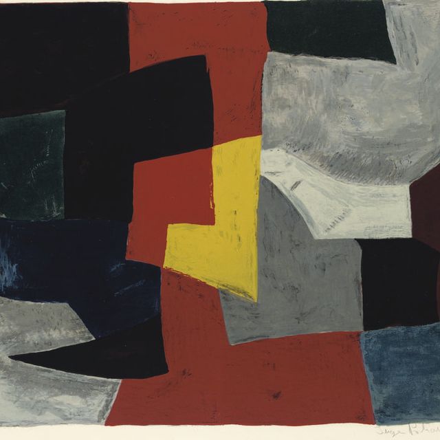 Serge Poliakoff — Композиция в сером, красном и желтом цветах (P. & S. 27)