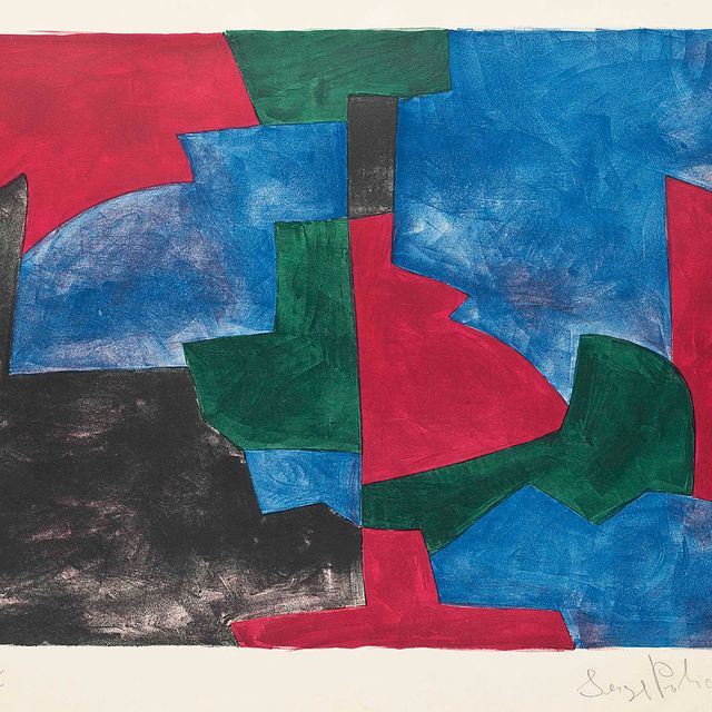 Serge Poliakoff — Композиция в зеленых, красных и синих тонах