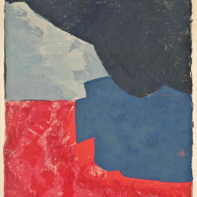 Serge Poliakoff — Композиция в красном, сером и черном цветах (Poliakoff/Schneider 29)
