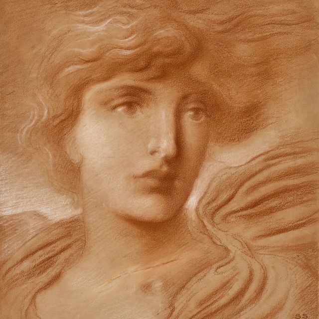 Simeon Solomon — Проработка женской фигуры, длина бюста