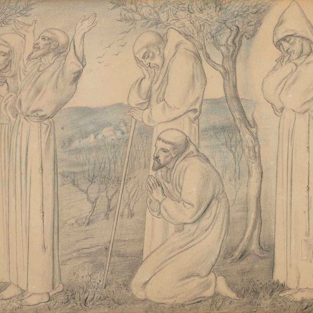 Simeon Solomon — Группа монахов-францисканцев