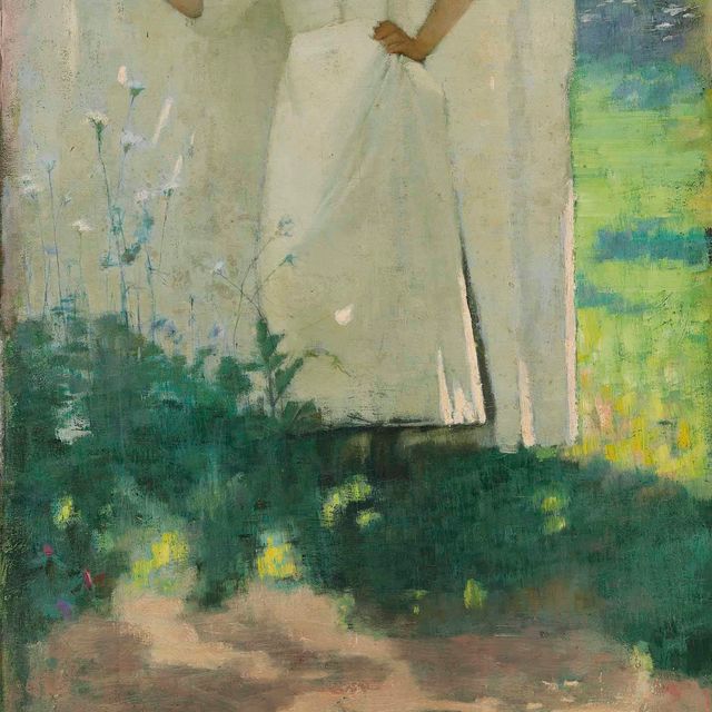 Sir John Lavery — Горничная была в саду и развешивала белье
