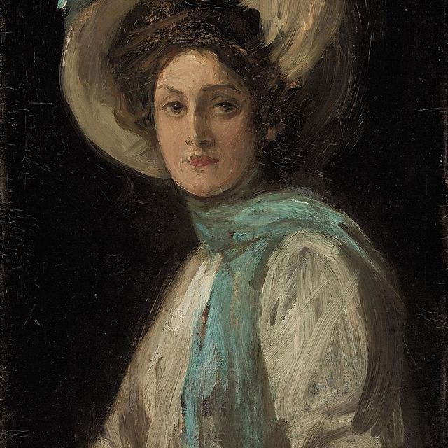 Sir John Lavery — Дама в бело-голубом