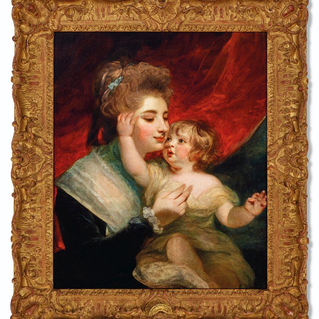 Sir Joshua Reynolds — Портрет леди Дэшвуд (1763-1796), сидящей в полный рост, и ее сына Генри Джорджа Мэйна (1782-1803).