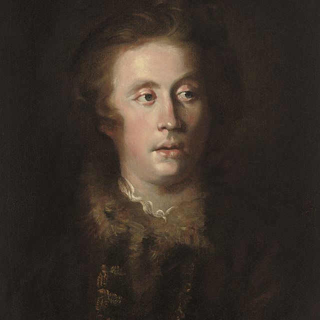 Sir Joshua Reynolds — Портрет скульптора Джозефа Уилтона (1722-1803), во весь рост, в коричневом пальто, отороченном мехом