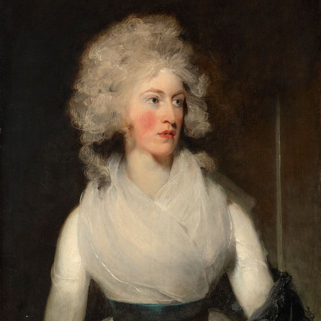 Sir Thomas Lawrence — Портрет Эмили, леди Беркли, урожденной Леннокс (1763-1832), в полный рост, в белом платье с голубым поясом и серой шалью