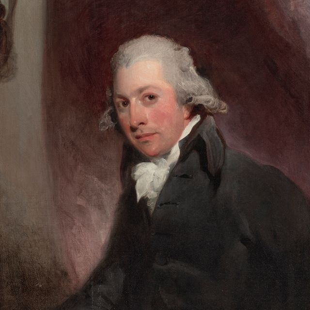 Sir Thomas Lawrence — Портрет джентльмена, традиционно идентифицируемого как Лоуренс Роусторн, в полный рост, в черном сюртуке и белом галстуке