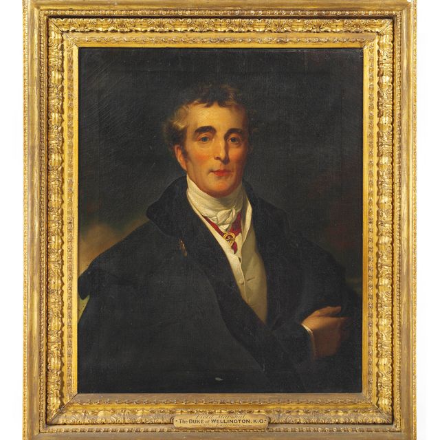 Sir Thomas Lawrence — Портрет Артура Уэлсли, 1-го герцога Веллингтона, королевского адвоката, члена королевской семьи (1769-1852), во весь рост, в гражданской одежде и военном плаще, со знаками отличия ордена Золотого руна