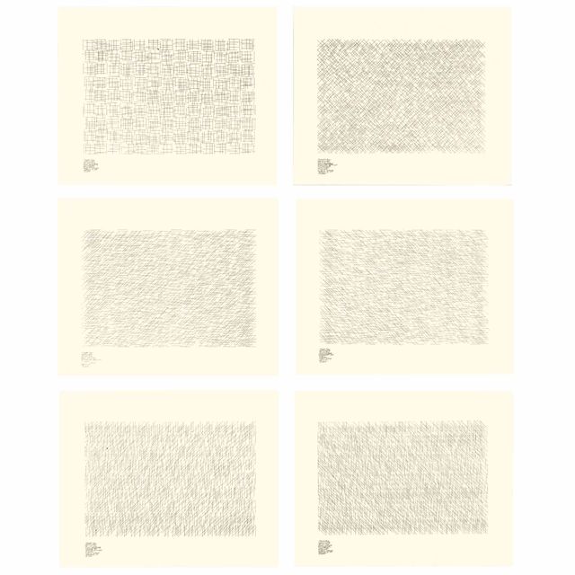 Sol LeWitt — Шесть рисунков: прямые линии длиной примерно в один дюйм