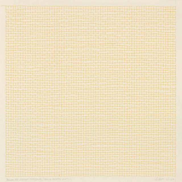 Sol LeWitt — Желтый Не прямой по горизонтали/Желтый ломаный по вертикали