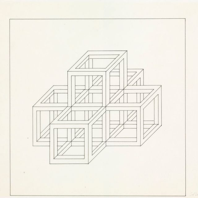 Sol LeWitt — Чертеж модульного куба из шести частей