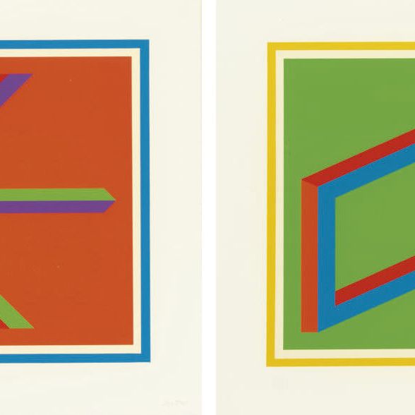 Sol LeWitt — Изометрические фигуры пяти и шести цветов: две пластины