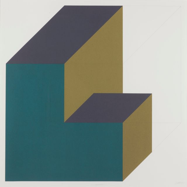 Sol LeWitt — Формы, полученные из куба (цвета наложены друг на друга) : три пластины