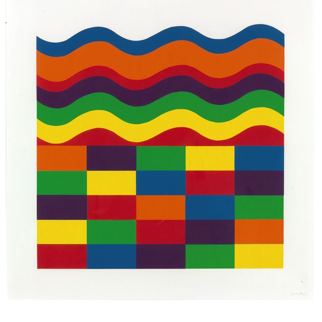 Sol LeWitt — Цветные дуги и полосы: одна пластина