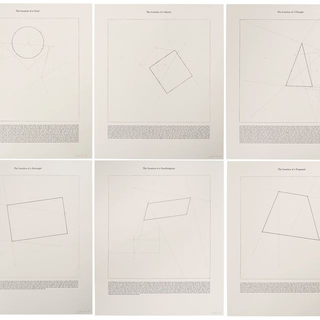 Sol LeWitt — Расположение шести геометрических фигур (Круг, Квадрат, Треугольник, Прямоугольник, Параллелограмм и трапеция)
