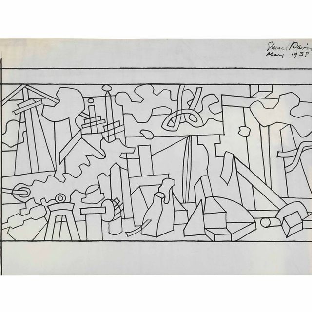 Stuart Davis — Этюд для "Пейзажа на качелях"