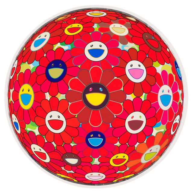 Takashi Murakami — Шар из красных цветов (3-D)