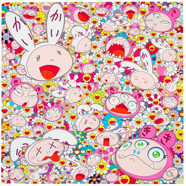 Takashi Murakami — Удача благоволит Веселому дому, Кайкай и Кики; Обязательно настанут трудные времена, Обязательно настанут печальные, но мы не падем духом; мы бы предпочли не плакать, поэтому будем смеяться!; И у вас в жизни бывают взлеты и падения. Верно, Кайкай и Кики?!