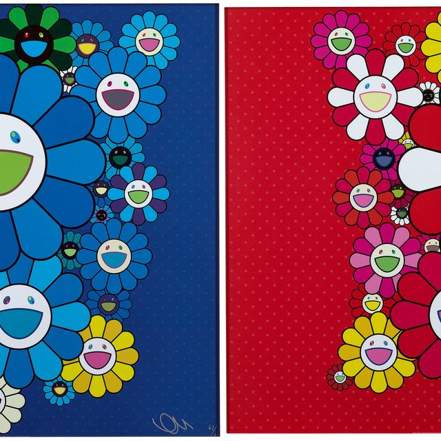 Takashi Murakami — Синий бархат и розовый бархат (2 работы)