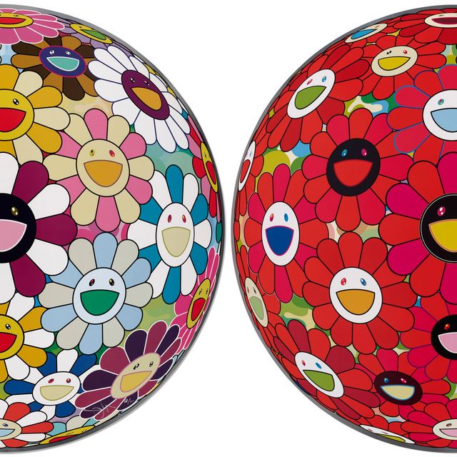 Takashi Murakami — Цветочный шар (3D) - Красный шар и Цветочный шар сексуальной фиалки №1 (3D)