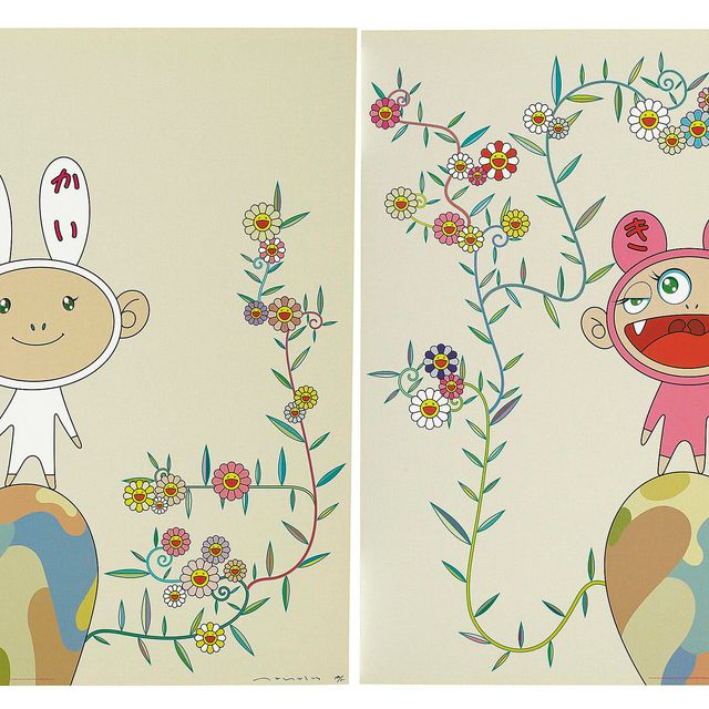Takashi Murakami — Кайкай со мхом; и Кики со мхом