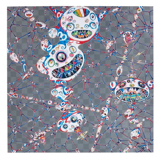 Takashi Murakami — Нам Суждено Когда-Нибудь Встретиться! Но пока мы Блуждаем в Разных Измерениях; ДОБ: Миксомицет; и Хаос: Первобытная жизнь.