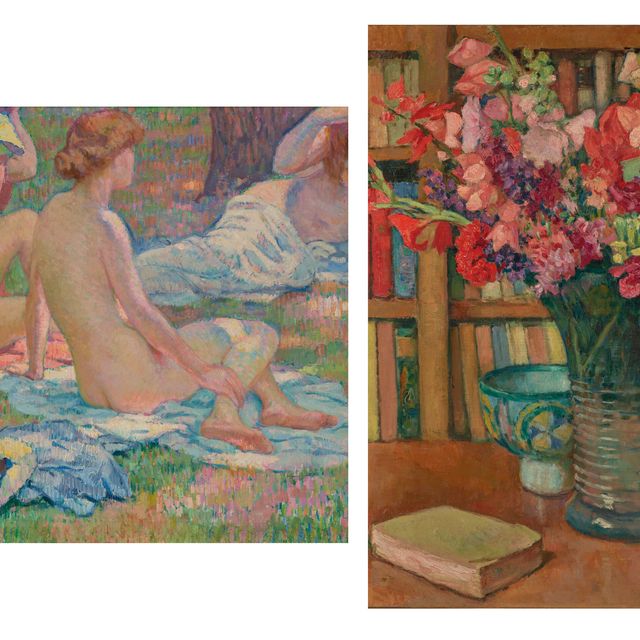 Theo van Rysselberghe — Розы на заколках ( спереди ); Меланж цветов для библиотеки и большого букета ( сзади )