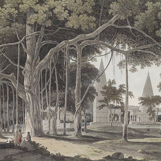 Thomas Daniell — Индуистские храмы в Агури на реке Соан, Бахар, на снимке "Восточные пейзажи" (Abbey Travel, 420, стр. 20)