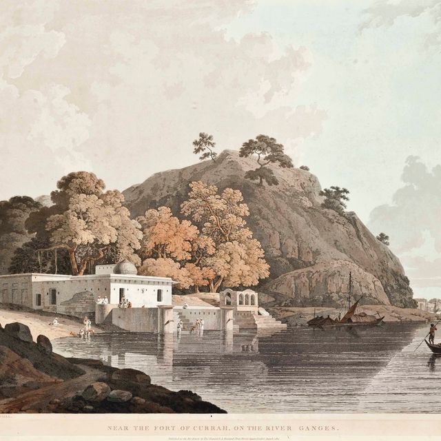 Thomas Daniell — Радж-Гаут, главная дорога, ведущая в Ротас-Гур, Бахар; и недалеко от форта Курра, на реке Ганг (Abbey Travel, 420, № 6, 77).