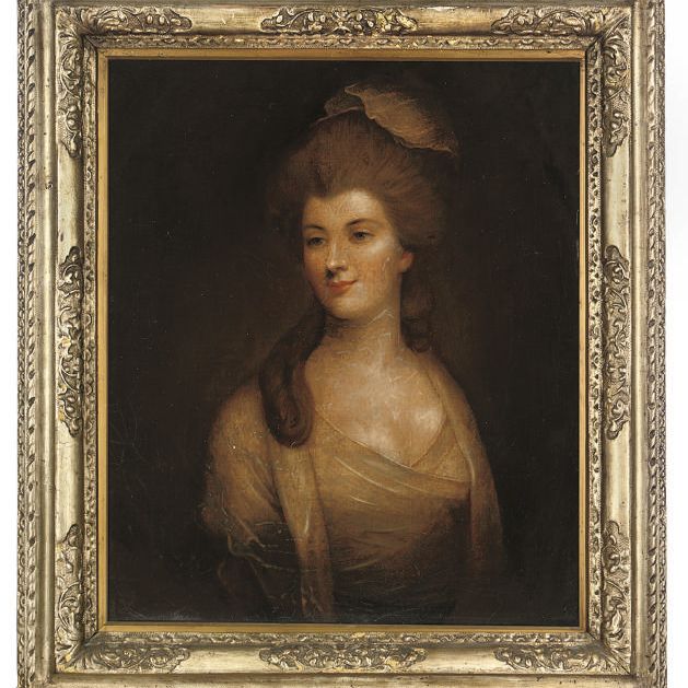 Thomas Gainsborough — Портрет дамы, длиной до груди, в белом платье